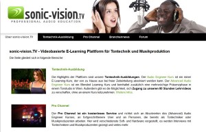 Screenshot vom Audiotechnik-Portal sonic-vision.tv